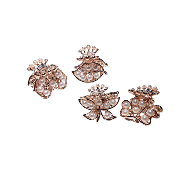 Wholesale exquisite pearl metal geometric hairpin back head female small gripper women's side clip top clip ponytail clip hair accessories