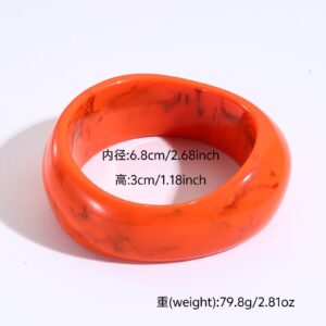 54# bracelet-orange-irregular ring-wide surface
