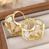 Wholesale Three-dimensional Flowers Earrings For Women In Copper With KC Golden Water Plating And 0.03µm Thickness