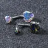 oly-ed32d1c558d12da48dfe93bf0f272190 Wholesale Fashion Heart Shape Stainless Steel Inlaid Zircon Belly Ring 1 Piece