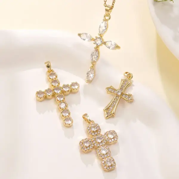 Wholesale Fashionable INS Style Simple Geometric Cross Pendant Necklace Suitable For Women's Daily Wear, Parties, Shopping, Or Dinners