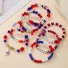 Wholesale American Independence Day Bracelets Set Soft Clay Letter Beads Flag Pattern Unisex Original Design Bracelets For Men And Women