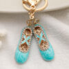 oly-ed44c19d2b16b1ba8a1937273e175dde Wholesale Ballet Shoes Key Chain Diamond-encrusted Boots Metal Keychain Pendant Cute Creative Small Gift