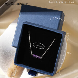 Amethyst 925 silver plated bracelet [boxed]