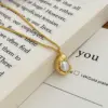 Wholesale Water Droplets 304 Stainless Steel Elegant Pendant Necklace