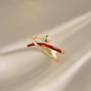 Interlaced snake ring / Adjustable opening