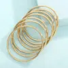 Wholesale 304 Stainless Steel Solid Color Electroplating 18k Gold Plating Formal Waterproof Non Tarnish Bangle