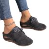 oly-ed9da29d03b1eab8e95714004fe0f4be Wholesale leisure Baotou half slippers women lace-up wedge with style plus size hollow slippers