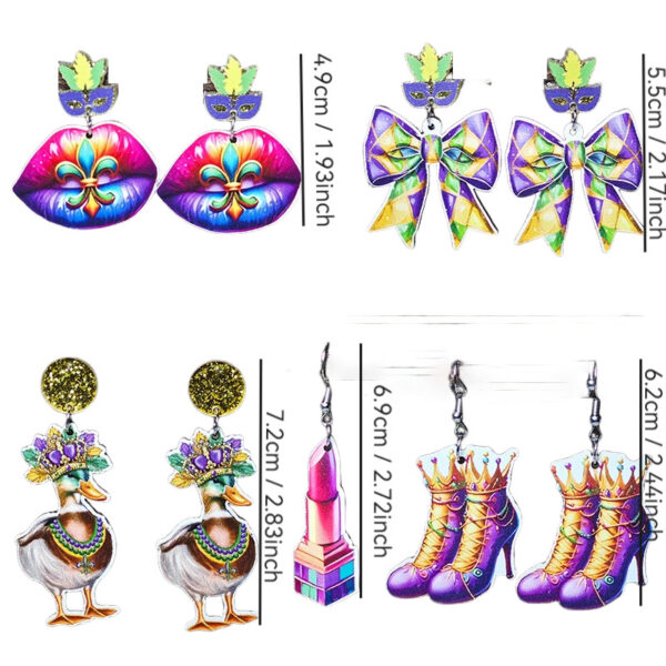 oly-edaed7d72838a8b591c46fb850ebdf34 Wholesale Carnival Earrings Mask Crown Duck Boots Lipstick Zijin Holiday Atmosphere Earrings
