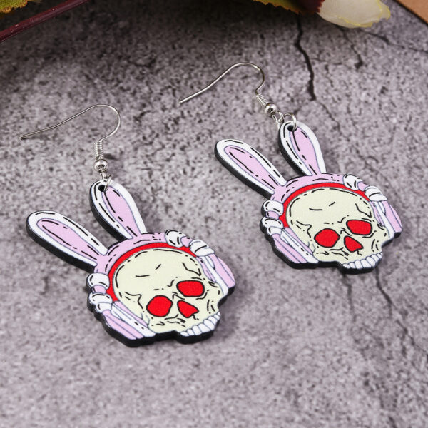 oly-edc6cefeff821d07617adc97bda383c4 Wholesale jewelry Halloween series skull rabbit earrings creative design cartoon earrings pendant