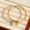 Wholesale New Smooth Titanium Steel Circle Bracelet Gold Plated High Color Retention Round Ring Fashion Jewelry Cross Stitching Style