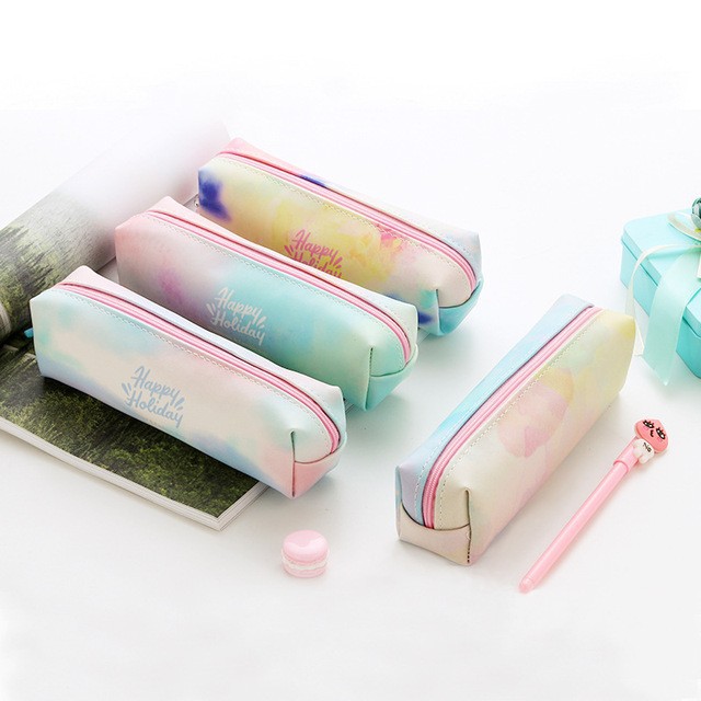 Wholesale 0826 factory direct Japanese and Korean cartoon unicorn magic color large capacity pencil case stationery storage bag