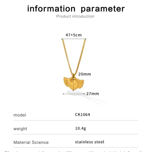 Wholesale PVD Coated 18K Gold Real Gold Plated Heart Shape 304 Stainless Steel Elegant Classical Pastoral Waterproof Non Tarnish 304 Stainless Steel Lobster Trigger Clasp Closure Pendant Necklace