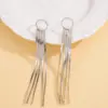 Wholesale Geometric Tassel Drop Earrings For Women In White K Plated Copper With UV Plating And 0.03µm Thickness