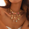 oly-edfb128164231df95bb5c0321d2335d2 Wholesale Bohemian Heavy Industry Chain Stacked Necklace Ocean Wind Mermaid Shell Niche necklace