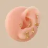 Wholesale 1 Piece 316L Stainless Steel Copper Zircon Ear Cartilage Rings & Studs Spider Spider Web Waterproof Non Tarnish Surgical Steel