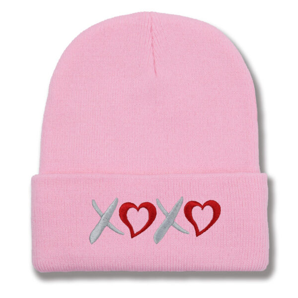 Wholesale Valentine's Day XOXO embroidery knitted hat for men and women couples autumn and winter warm wool hat leisure all-match cold hat tide