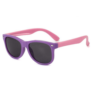 Purple frame pink feet Gray piece / Children's sunglasses