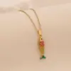 Wholesale Elegant Romantic Fish Pendant Necklace Stainless Steel 304 Vibrant 3D Moving Fish Personalized Jewelry For Women Lobster Clasp