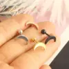 Wholesale Simple Style Moon Stainless Steel Metal Ear Studs 1 Piece