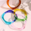 Wholesale fashion gradient transparent acrylic bracelet shaped resin square bracelet