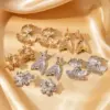 Wholesale PVD Coated Flower Ginkgo Leaf Fish Tail 304 Stainless Steel Simple Style Waterproof Non Tarnish Drop Earrings