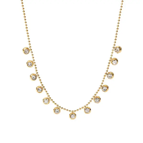 Wholesale PVD Coated Real Gold Plated Geometric Stainless Steel Fashion Waterproof Non Tarnish 304 Stainless Steel Necklace