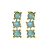 Wholesale Square Waterproof Non Tarnish Dangling Earrings For Women, 304 Stainless Steel With 18K Real Gold Plated PVD Coating And Crystal Inlay