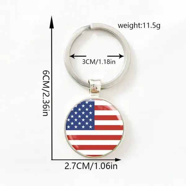 Wholesale American Flag Key Chain In Zinc Alloy With Gem Inlay, Stylish And Durable Key Accessory