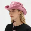 Wholesale Butterfly Embroidered Cotton Wide Brim Bucket Hat For Adults, Casual Outdoor Style
