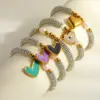 Wholesale Luxury Design 18K Gold Plated Stainless Steel Natural Pearl Heart Pendant Beaded Bracelet Elegant Romantic Fashion Jewelry