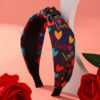 oly-eea884486d0b21c42613f84c5fa9c15f Wholesale Valentine's Day Love Fabric Pink Y2k Headband High Heels Pattern One Arrow Through Heart Pattern Headband Hair Accessories Women