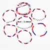 Wholesale Independence Day American Freedom Bracelet Soft Clay Beaded Handmade Jewelry Geometric Unisex Holiday Design