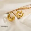 Wholesale 1 Pair Simple Style Classic Style C Shape Plating Stainless Steel 14k Gold Plated Ear Studs
