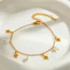 Wholesale PVD Coated Real Gold Plated Pearl 304 Stainless Steel IG Style Elegant Lady Waterproof Non Tarnish 304 Stainless Steel Lobster Trigger Clasp Closure Y-Necklace