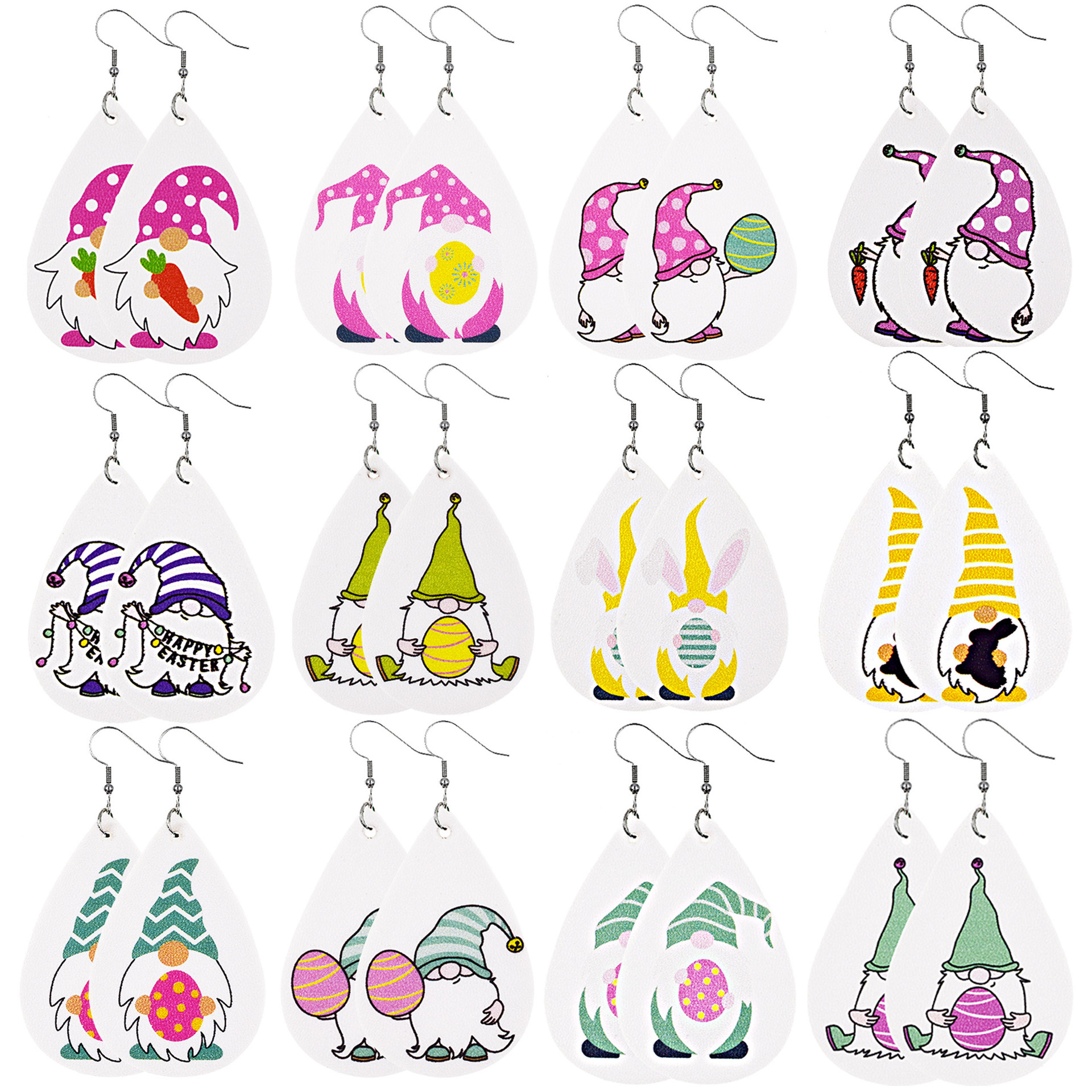Wholesale 2021 cross-border new leather earrings St. parcret dwarf hooded leather earrings leather earrings