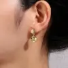 Wholesale 18K Gold Plated Copper Earrings For Women, Universal Electroplated Rhinestone Geometric Handmade Small Style Earrings For Women
