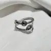 Wholesale Plasma Plated Steel Color 304 Stainless Steel Dot Leaf Open Ring For Women Eye Crown Waterproof Non-Fading Unisex