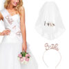 Wholesale Bachelorette Prom Carnival Party Headband Crown Shoulder Strap Sticker Rose Gold Bronzing Veil Diamond Headband suit