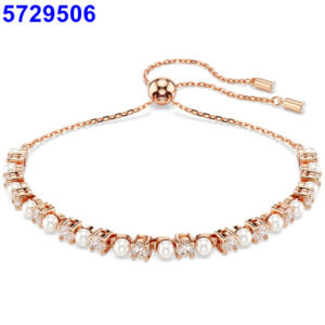 Pearl and diamond push-pull bracelet in rose gold