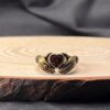 oly-ef1988fc5e4a62ac116b1380273b9a33 Wholesale Trendy Retro Carving Hands Embrace Red Zircon Couple's Ring Finger Ring Design All-match Valentine's Day for Women