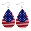 oly-ef1fe86217e48073d9c823f906f12bf3 Wholesale Independence Day Dangle Earrings Set Red Blue White Tassel Drop Earrings American Flag Geometric Pattern Wooden Jewelry For Women