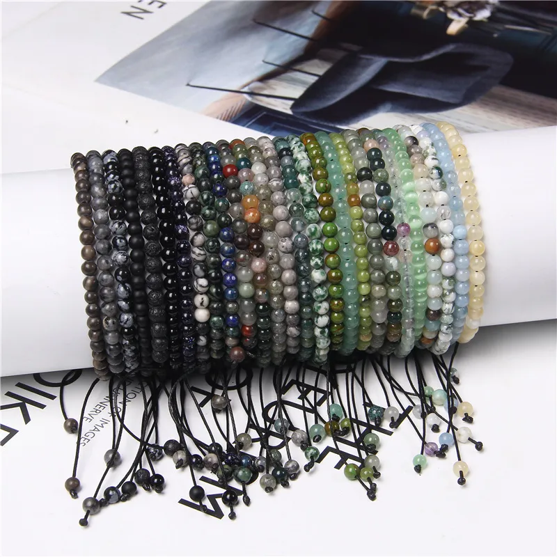 Wholesale Fashion Solid Color Natural Stone Beaded Bracelets