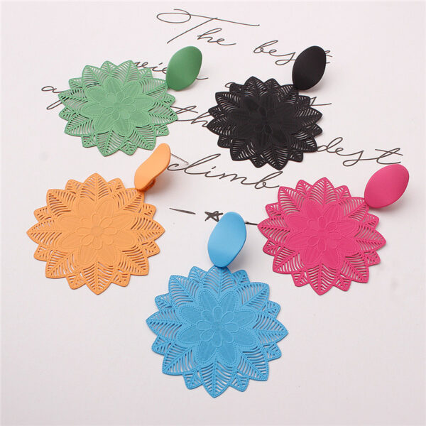 Wholesale South Korea Exaggerated Mori Style Black Flower Earrings Super Fairy Girl Elegant Internet Celebrity Earrings for Women