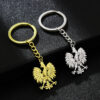 Wholesale Retro Polish National Emblem Eagle Keychain Decoration Men's and Women's Ethnic Style Versatile Titanium Steel Accessories Product