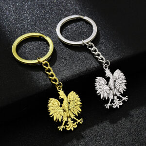 Wholesale Retro Polish National Emblem Eagle Keychain Decoration Men's and Women's Ethnic Style Versatile Titanium Steel Accessories Product