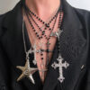 Wholesale Arrival Cross Necklace Women's Style Creative Design Geometric Lockbone Chain Punk Hip-hop Necklace Chain