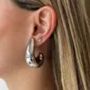 Wholesale PVD Coated Real Gold Plated 18K Gold C Shape 304 Stainless Steel Simple Style Waterproof Non Tarnish Ear Studs