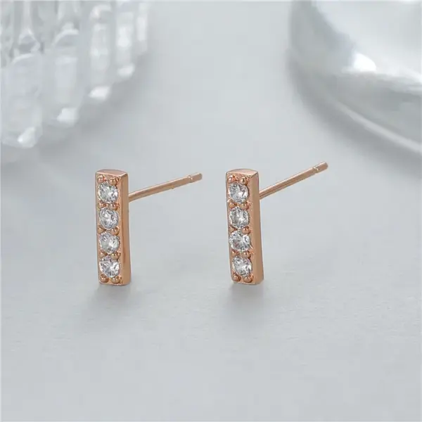 Wholesale Asymmetrical Round Stud Earrings For Women With 925 Sterling Silver Posts, Copper Base, Zircon Inlay, Gold Plating