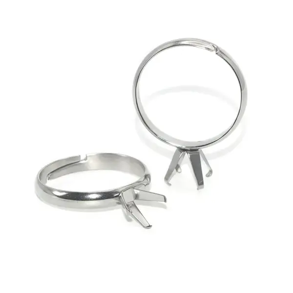 Wholesale Adjustable Stainless Steel Four Claw Base Empty Holder For DIY Handmade Jewelry Accessories Ring Setting Original Design